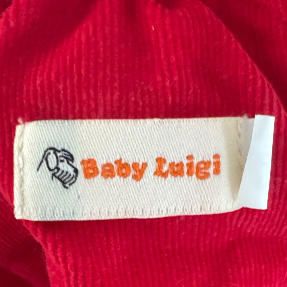 Baby Luigi Red Corduroy Reindeer Overalls - Picture 2 of 9